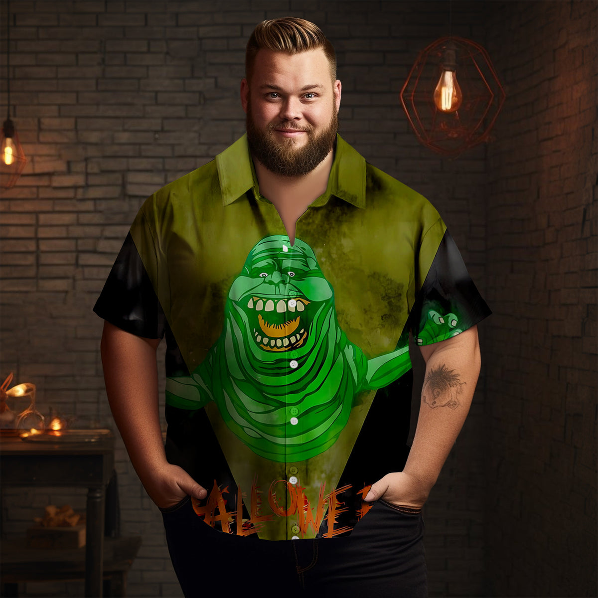 Halloween Movie Monster Graphic Men's Short Sleeve Shirt