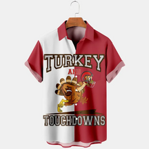 Thanksgiving Funny Turkey  Men's Plus Size Short Sleeve Shirt
