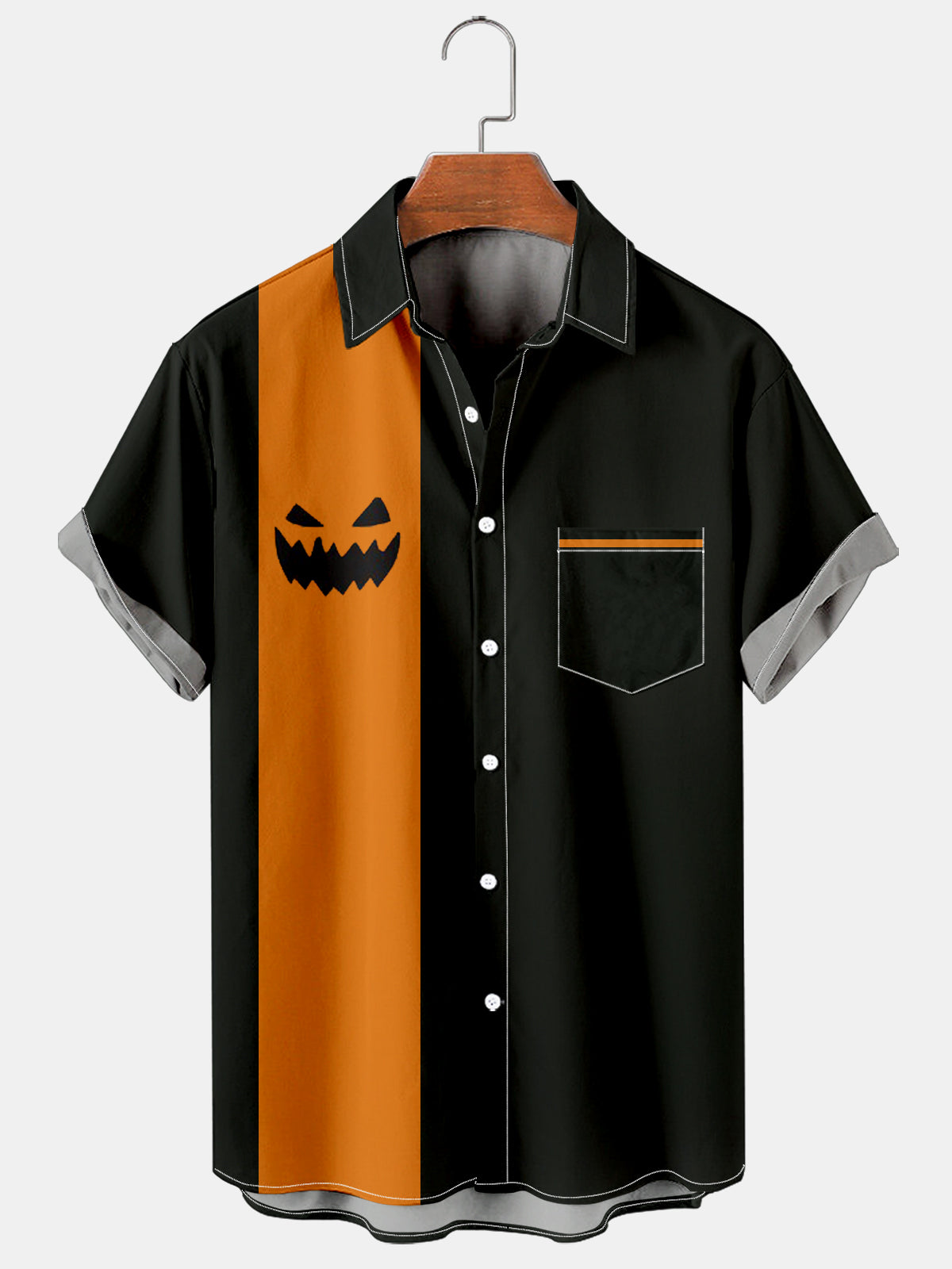 Halloween Pumpkin Smiling Men's Plus Size Shirt