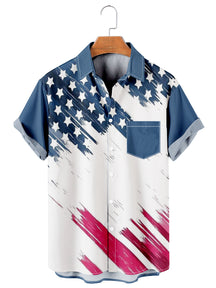 Flag Men's Classic Hawaiian Pocket Shirt