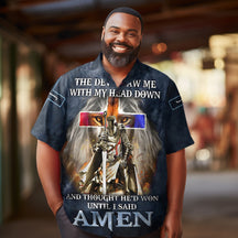 Jesus The Devil Saw Me with My Head Down printed  Men's  Plus Size Short Sleeve Shirt
