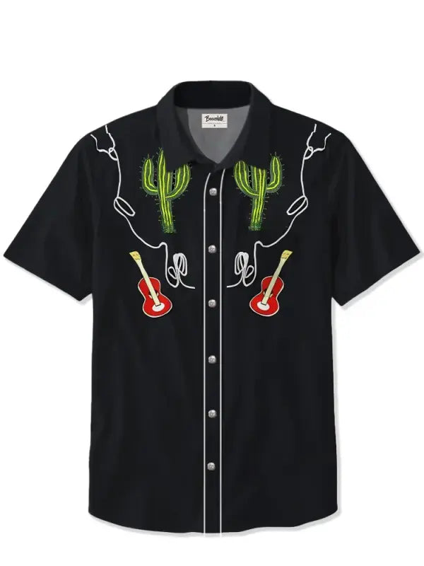 Men's A Guitar Named Cactus Plus Size Short Sleeve Shirt