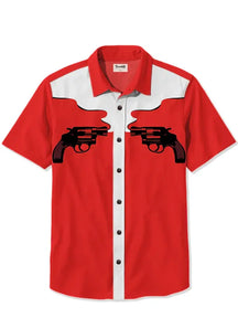 Men's Sharpshooter Printed Plus Size Short Sleeve Shirt