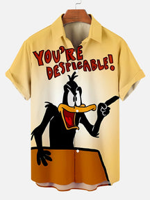 Men's Fun YOU'RE DESPICABLE Printed Plus Size Lapel Short Sleeve Shirt  Hawaiian Shirt