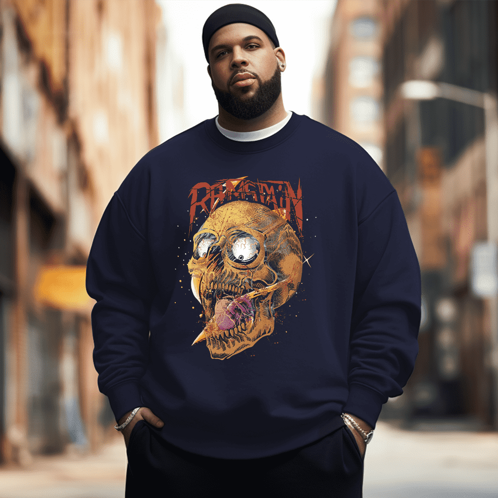 Funny Skeleton Men's Plus Size Sweatshirt