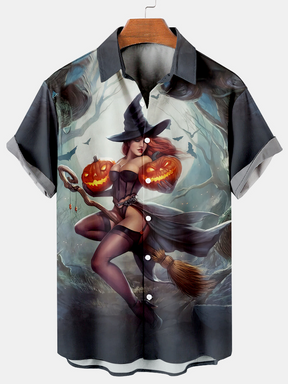 Halloween Witch Men's Plus Size Shirt