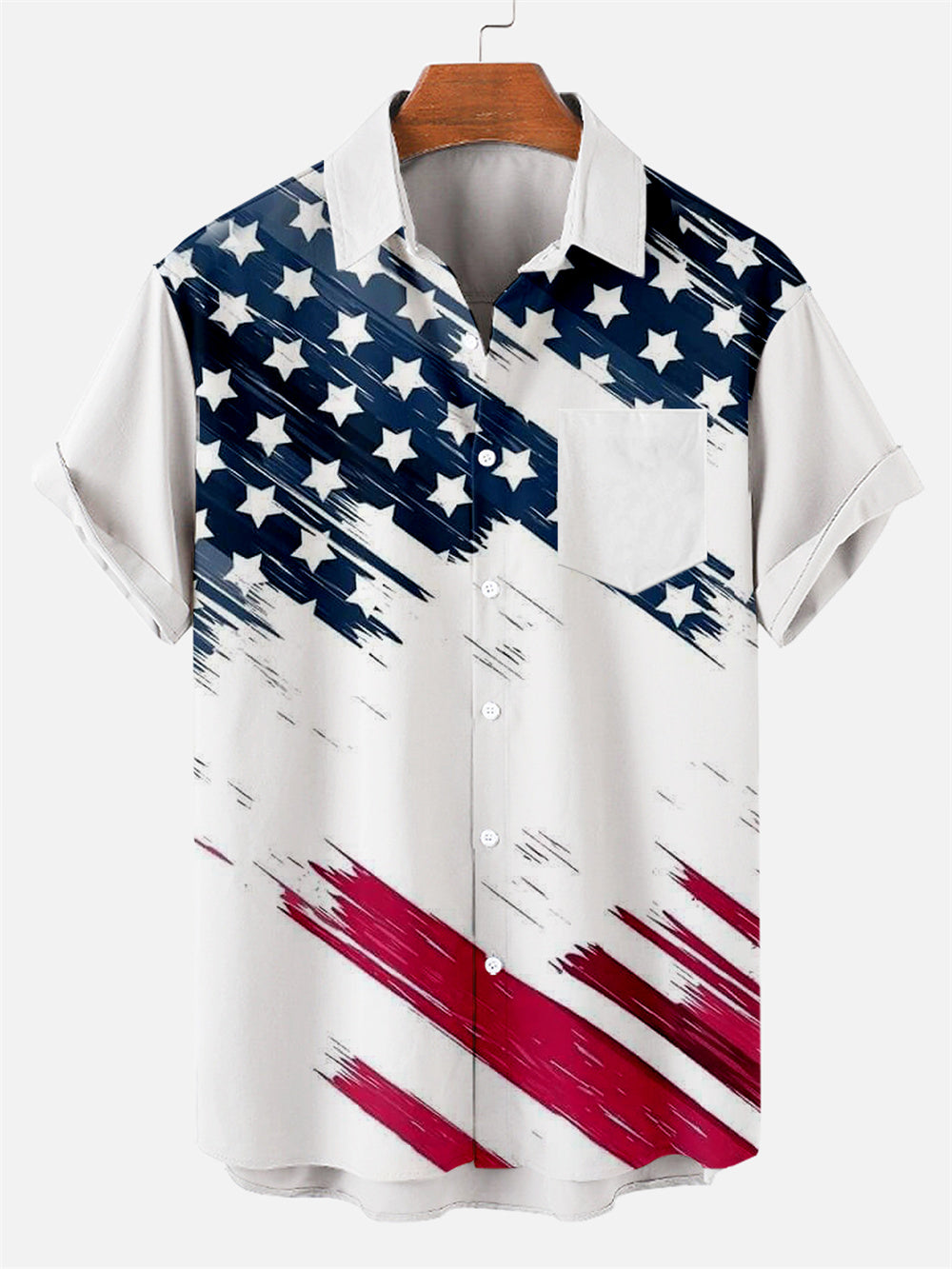 Flag Men's Classic Hawaiian Pocket Shirt