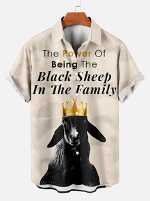 Men's The Power of Being The Black Sheep In The Family Printed Plus Size Short Sleeve Shirt  Hawaiian Shirt