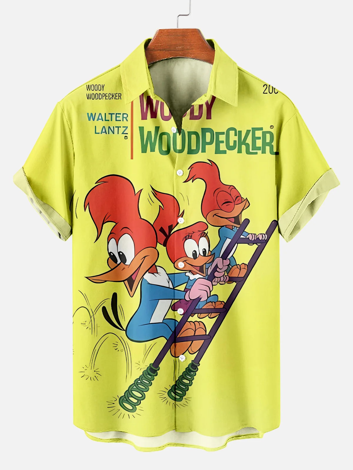Men's Fun Classic Cartoon Duck  Printed Plus Size Lapel Short Sleeve Shirt  Hawaiian Shirt