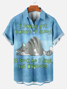 Men's I Finally got 8 Hours oF Sleep Plus Size Short Sleeve Shirt  Hawaiian Shirt