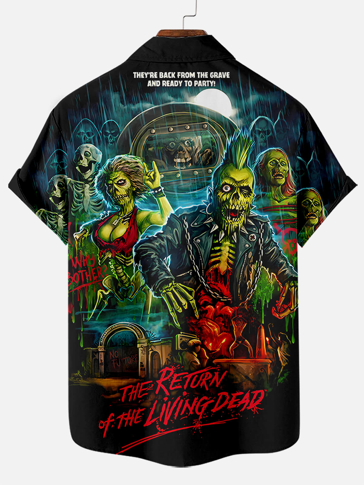 Halloween Horror Illustration Poster Print Men's Short Sleeve Shirt