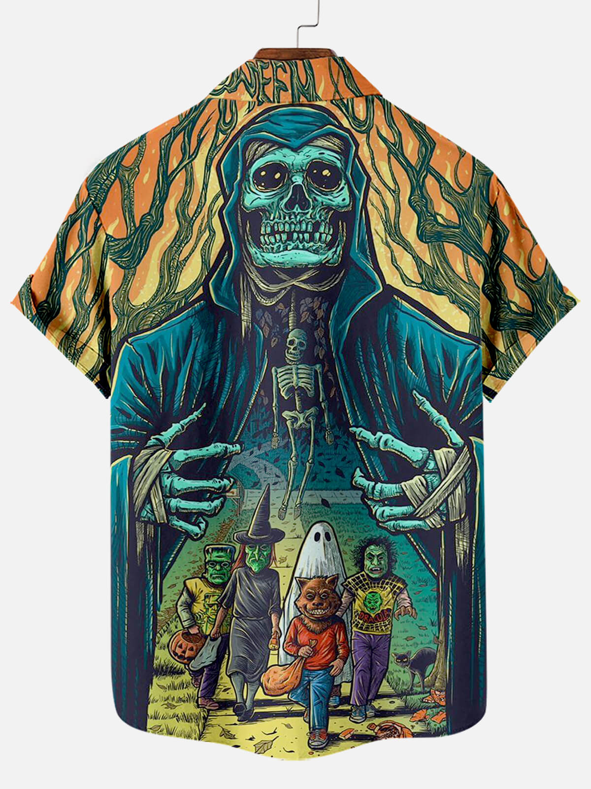Halloween Horror Character Illustration Men's Short-Sleeved Shirt