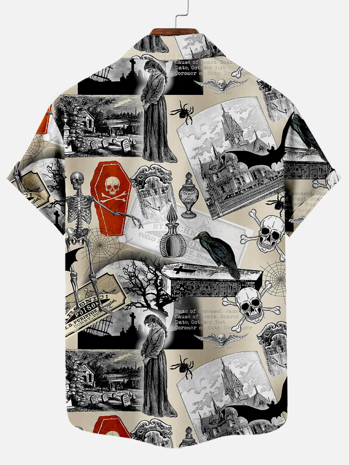 Halloween Vintage Poster Graphic Men's Short Sleeve Shirt