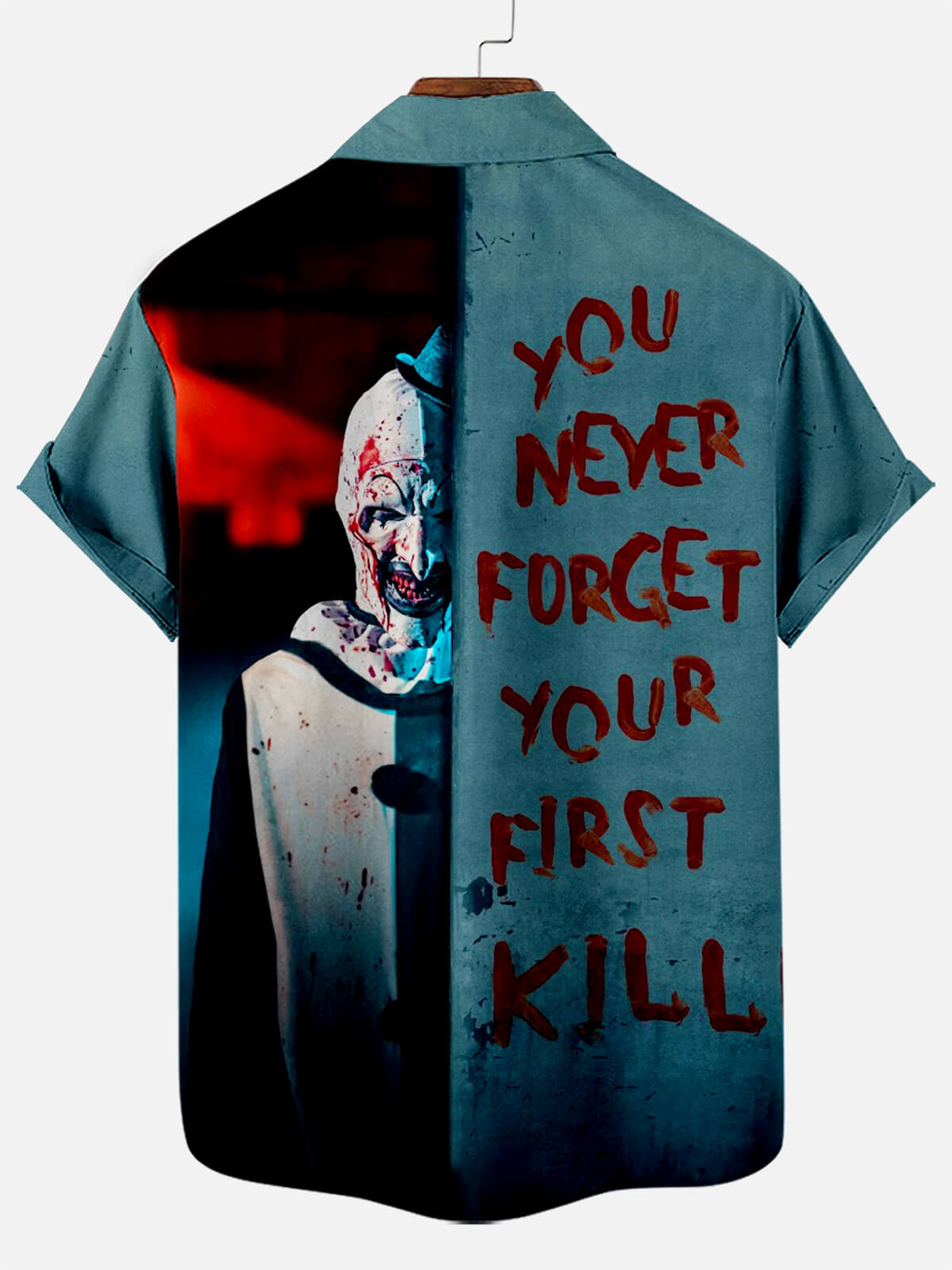 Halloween Horror Movie Character Print Men's Short Sleeve Shirt Top
