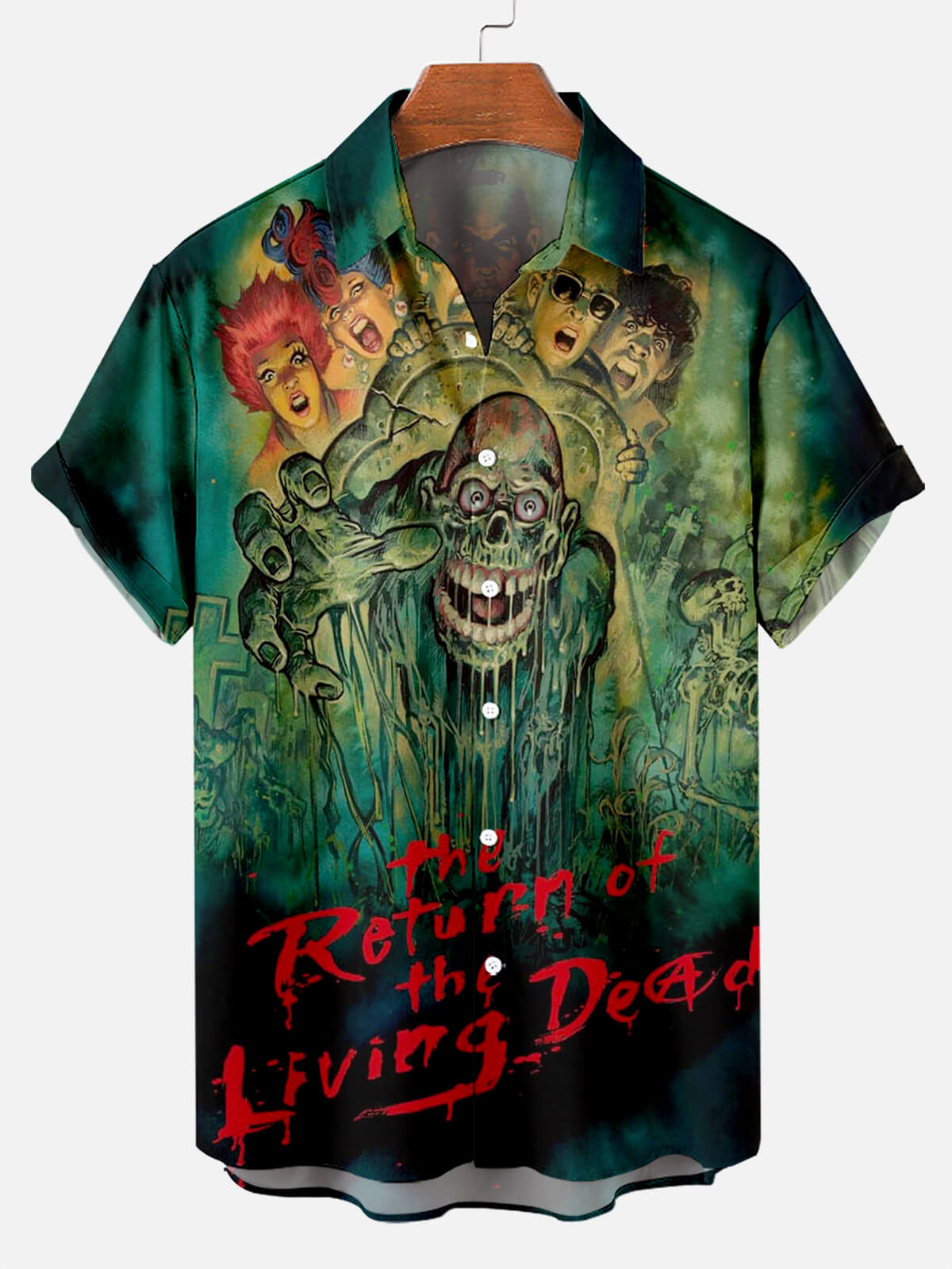Halloween Horror Illustration Poster Print Men's Short Sleeve Shirt