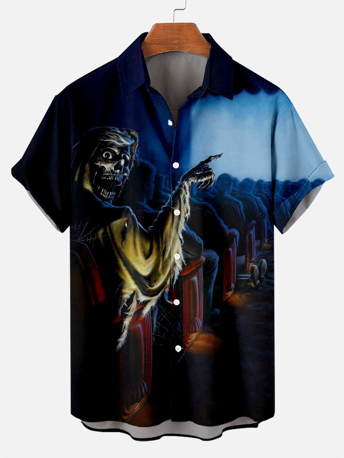 Halloween Scary Skull Short Sleeve Shirt