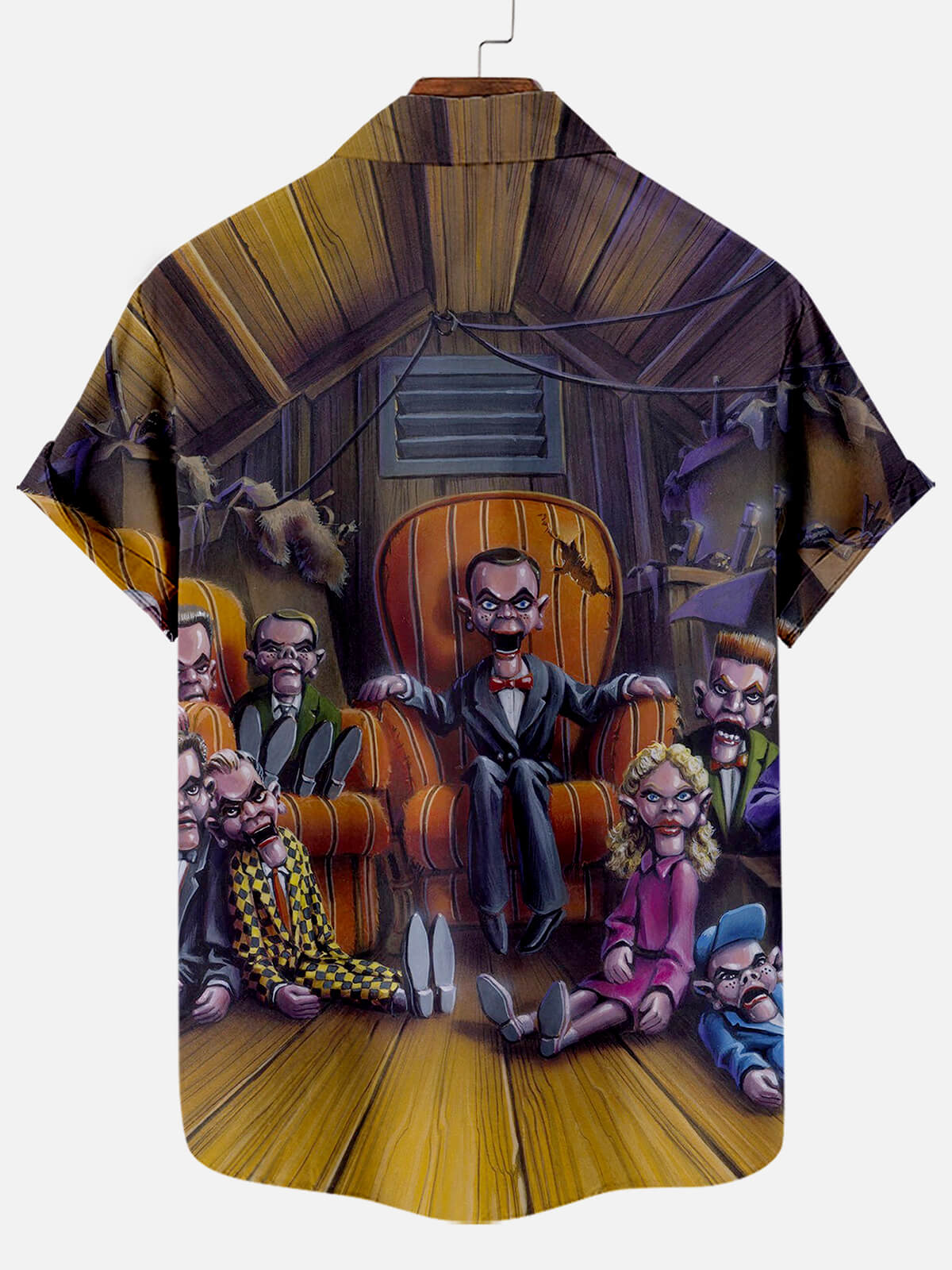Halloween horror character illustration men's short-sleeved shirt
