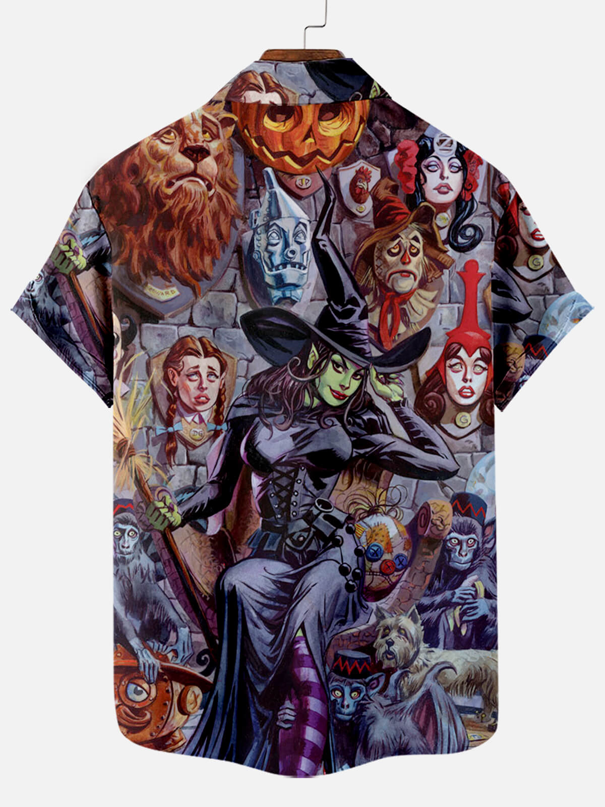 Halloween Witch Poster Illustration Men's Short Sleeve Shirt
