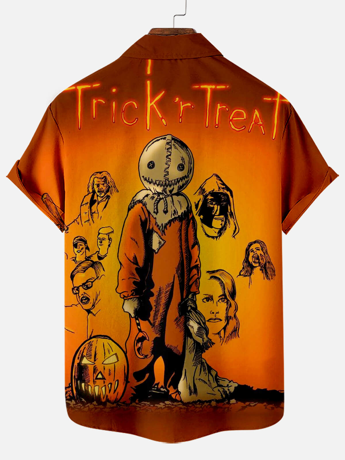 Halloween Horror Movie Monsters Trick or Treat Short Sleeve Shirt