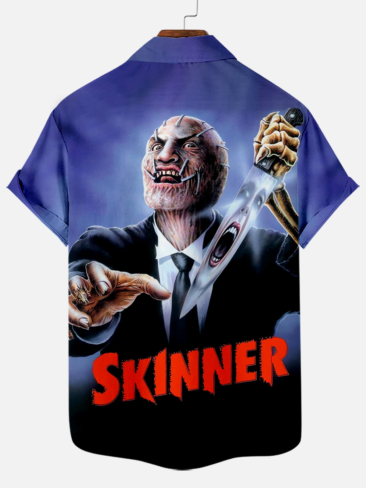 Halloween Horror Movie Character Print Short Sleeve Shirt