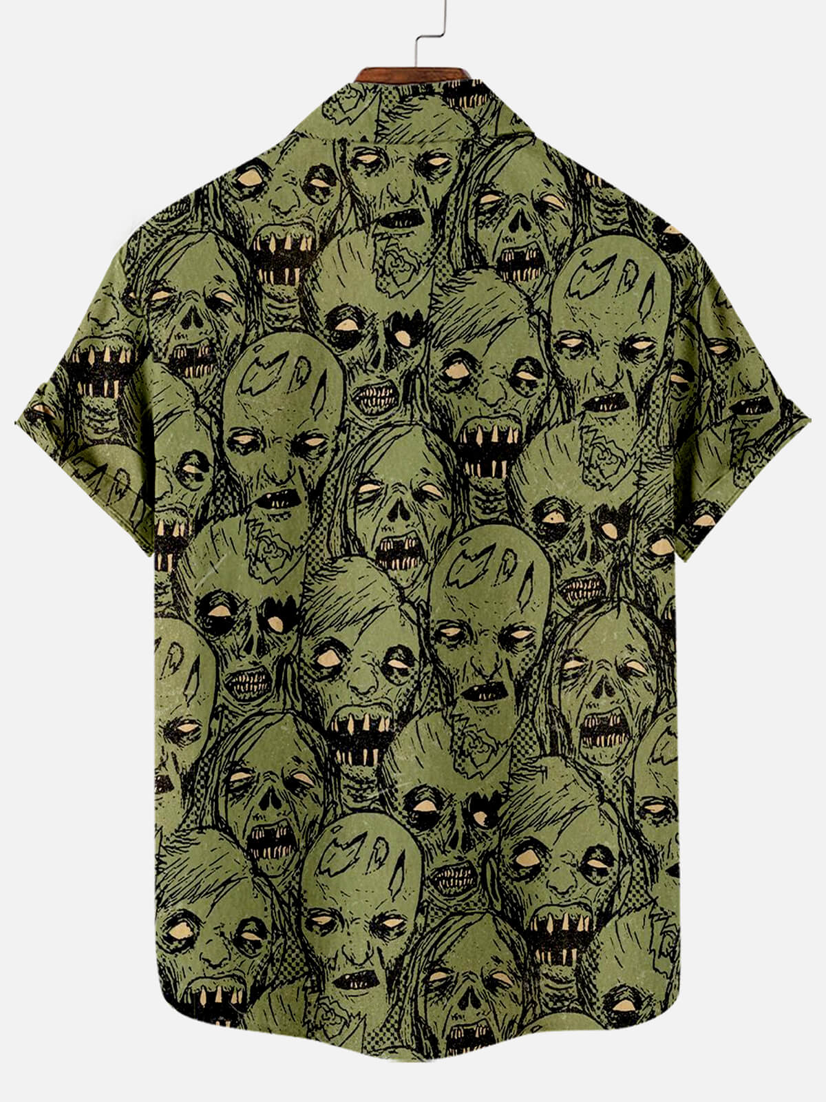 Halloween Zombie Pattern Men's Short Sleeve Shirt