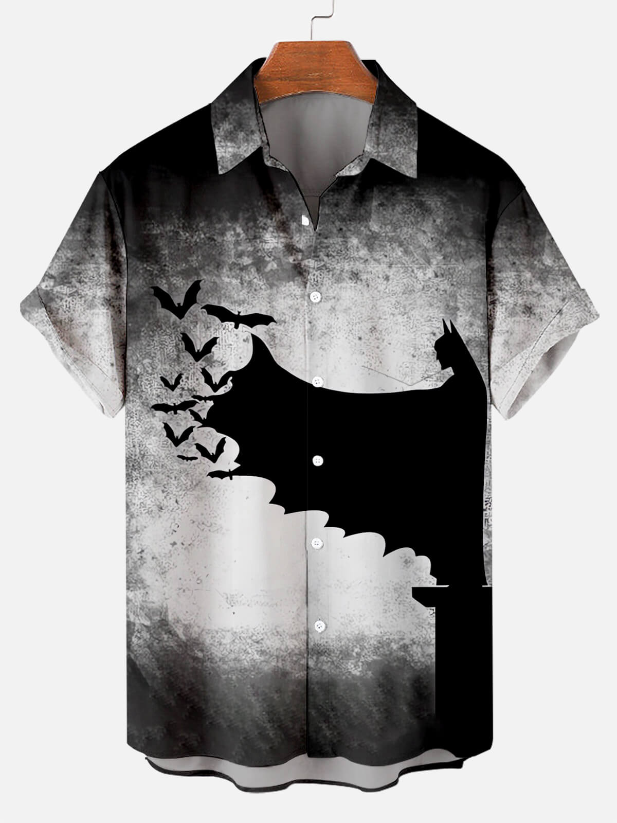 Halloween Bat Print Short Sleeve Shirt