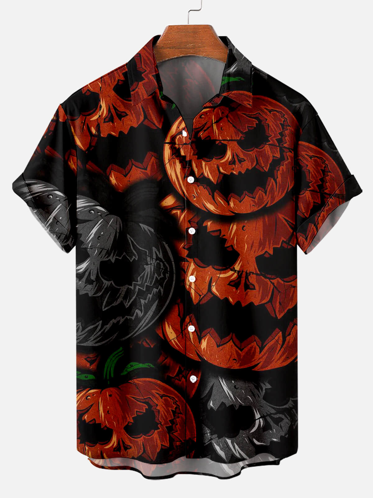 Halloween Pumpkin Pattern Men's Short Sleeve Shirt