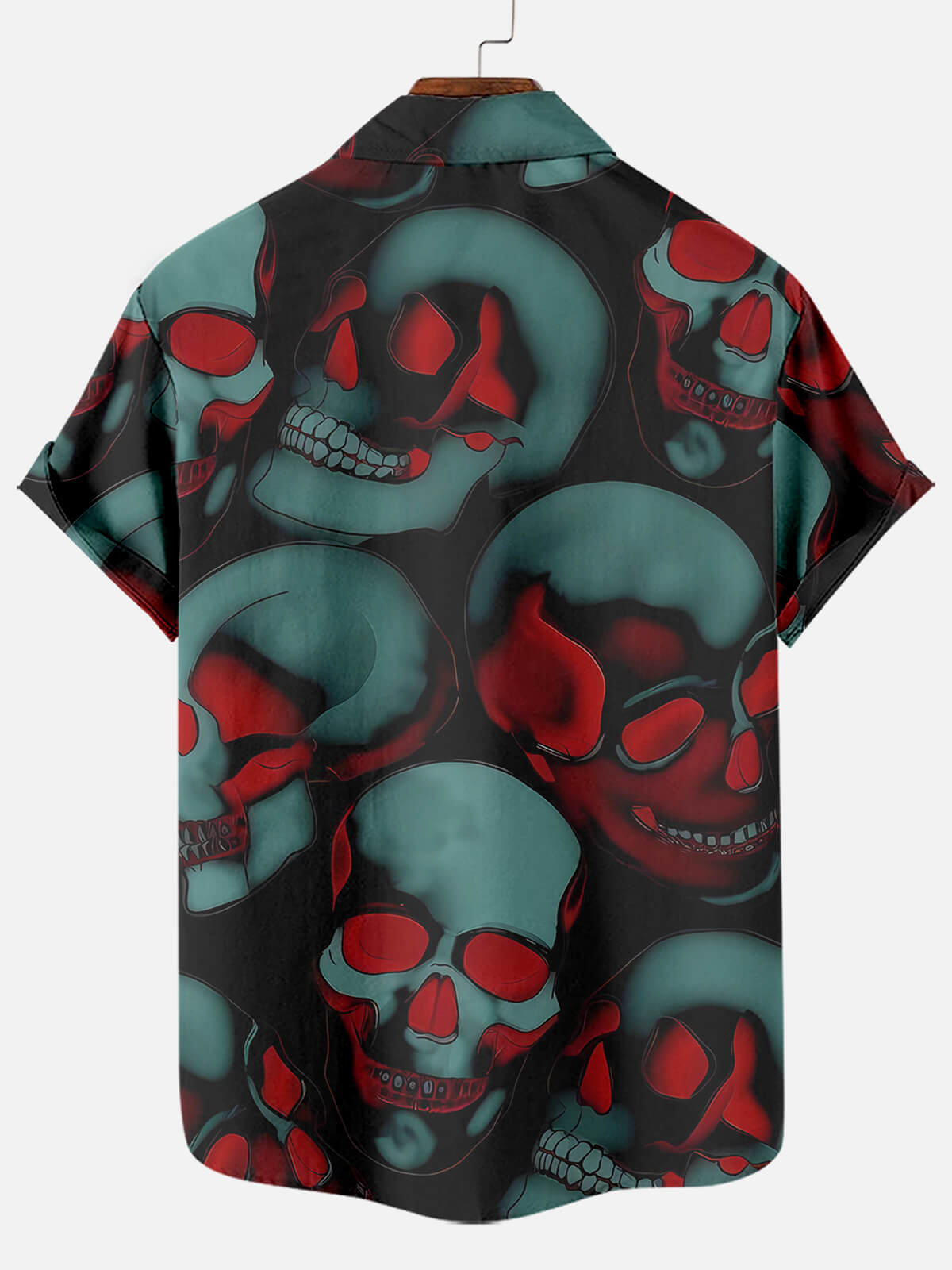Halloween Skull Pattern Men's Short Sleeve Shirt