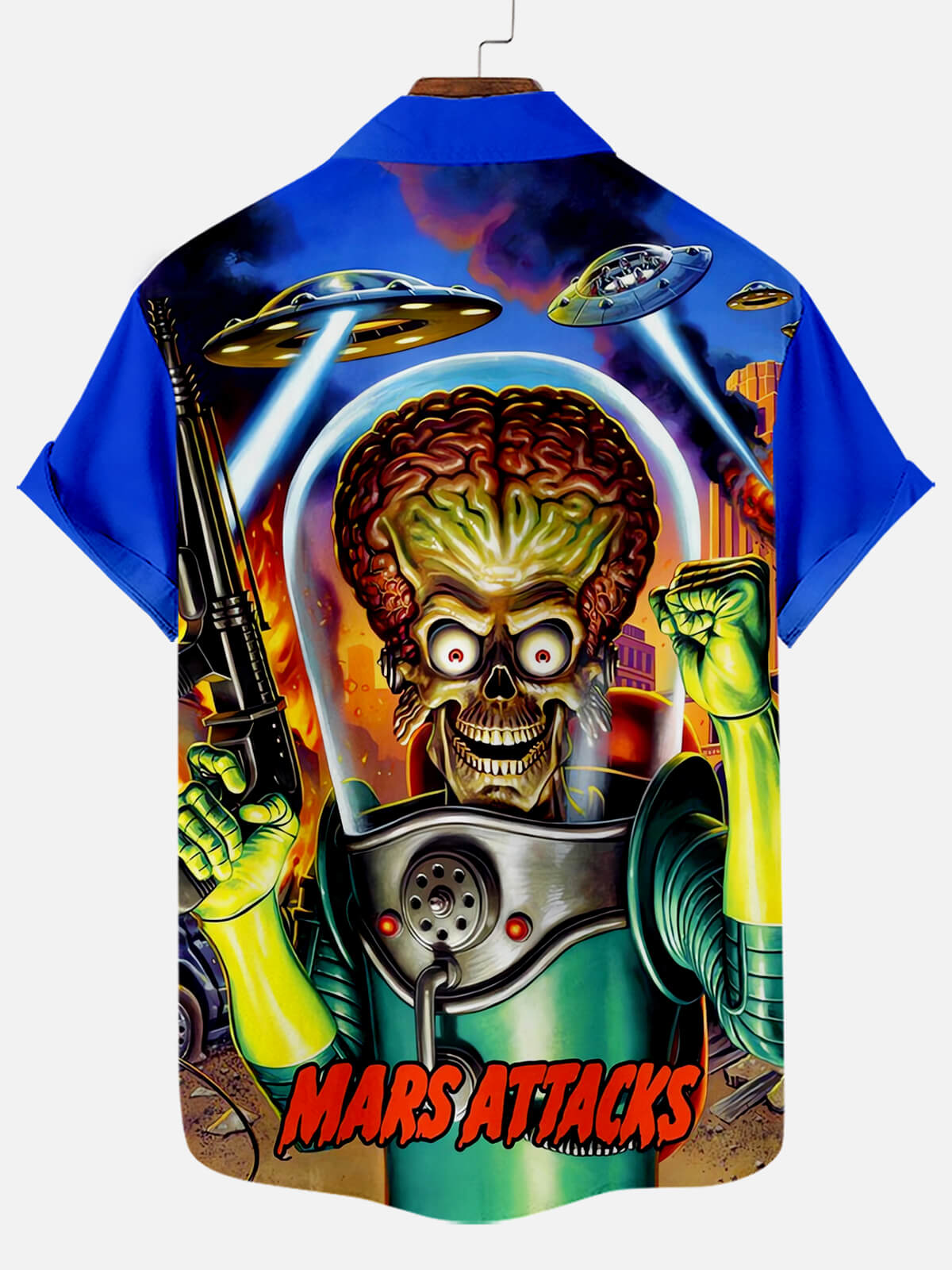 Halloween Alien Print Short Sleeve Shirt