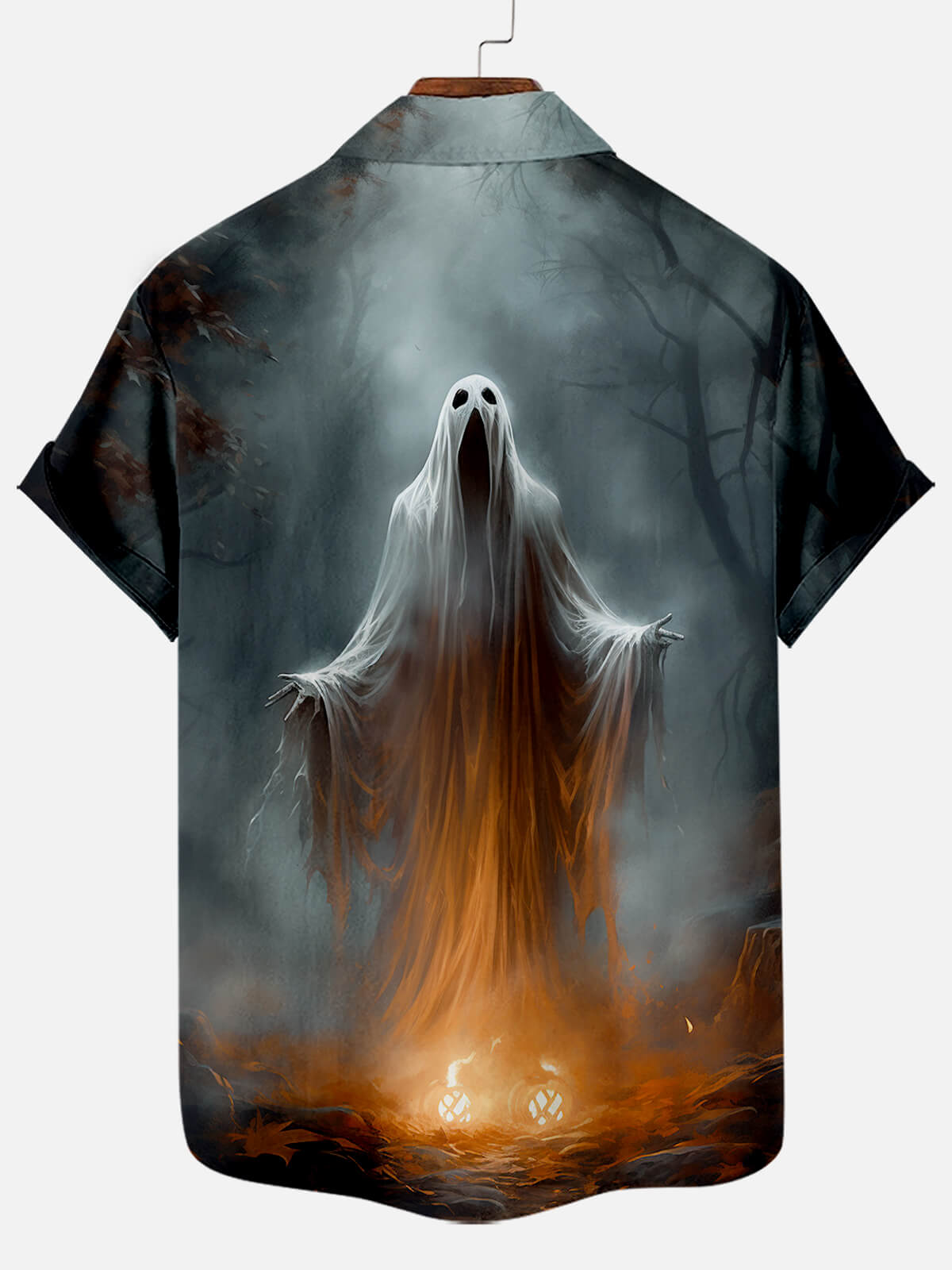 Halloween Ghost Illustration Men's Short Sleeve Shirt