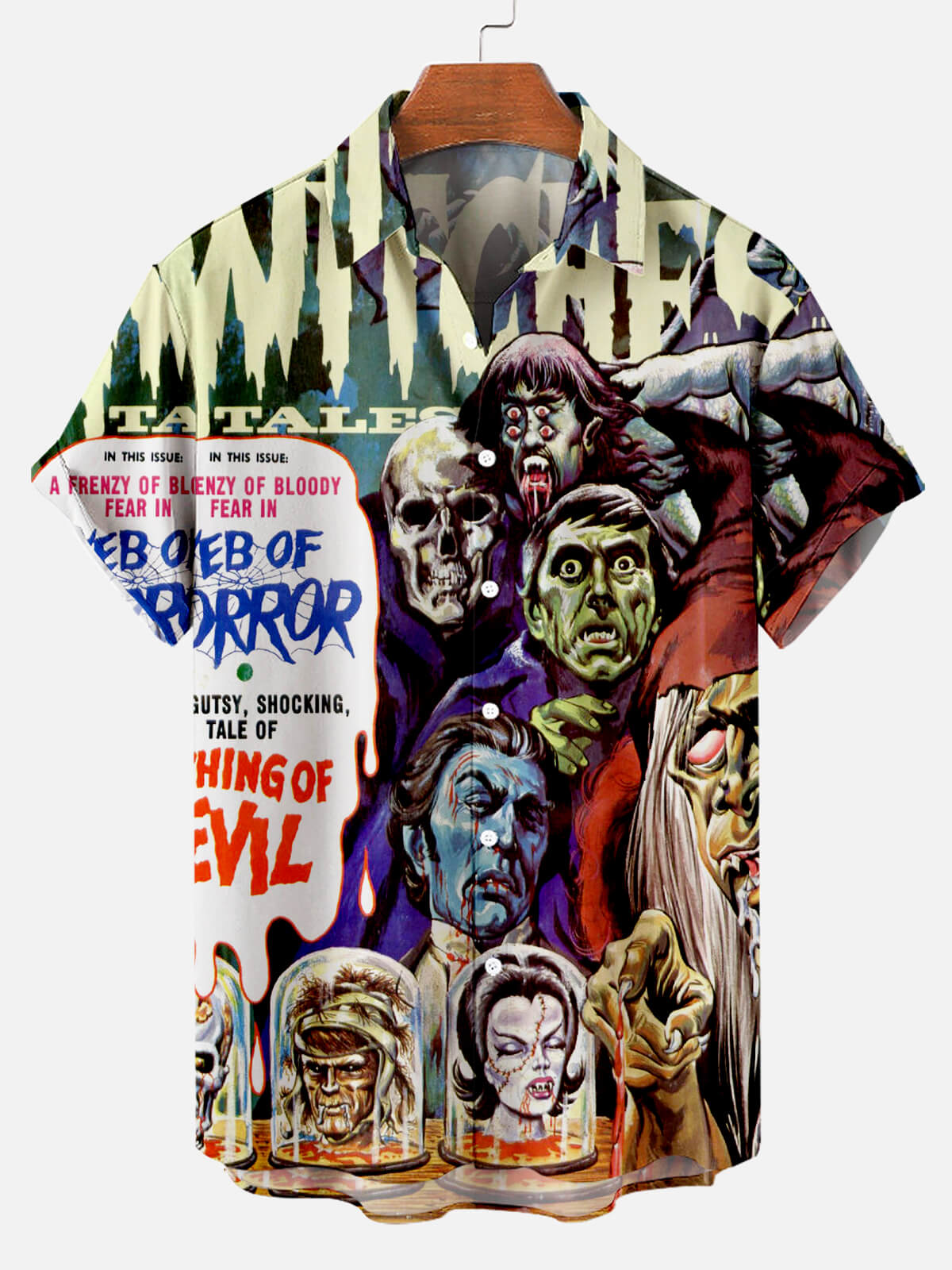 Horror Character Poster Print Men's Short Sleeve Shirt