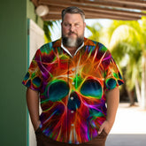 Eye-Catching Colorful Eye Of Death Men's Plus Size Short Sleeve Shirt